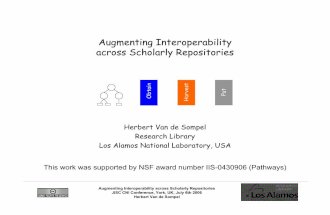 Augmenting interoperability across scholarly repositories