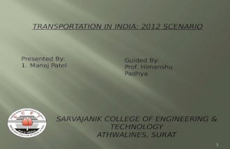 TRANSPORTATION IN INDIA: 2012 SCENARIO