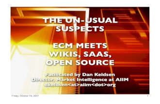 The Un-Usual Suspects (wikis, open source, SaaS - with panelists)