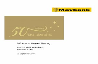 Maybank 50th AGM Presentation by the President and CEO