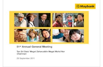 Malayan Banking Berhad - AGM 2011 - Presentation by the Chairman