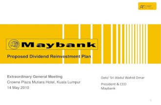 Maybank - proposed dividend reinvestment plan EGM 14 may 2010