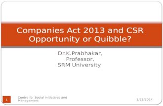 Companies Act 2013 and Corporate Social Responsibility