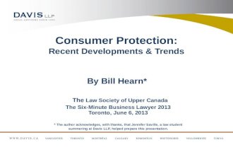Consumer Protection: Recent Developments and Trends