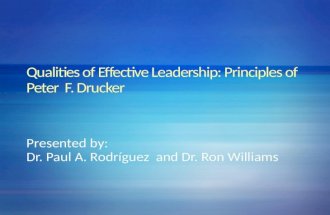 Qualities of Effective Leadership: Principles of Peter Drucker