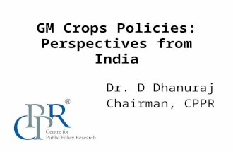 GM Crops Policies: Perspectives from India