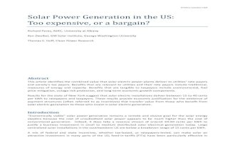 Solar Power Generation in the US: Too expensive, or a bargain - Perez, Zweibel & Hoff