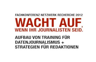 Vortrag netzwerk recherche: Training für Datenjournalismus