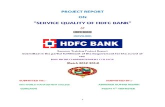 HDFC BANK PROJECT REPORT