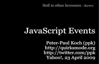 Yahoo presentation: JavaScript Events
