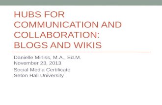 Hubs for communication october 12 2013