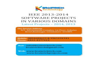 Best IEEE Projects 2013 -2014 Titles - IEEE Final Year Projects @ Brainrich Technology