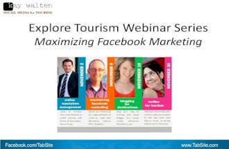 Explore Tourism: Facebook Marketing for the Hospitality and Destination Industries