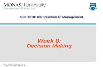Week 8 Introduction to Management