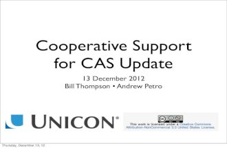 2012 Q4 Cooperative Support for CAS Update