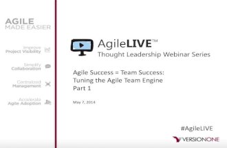 AgileLIVE™ Webinar Series "Agile Success = Team Success: Tuning the Agile Team Engine - Part 1"