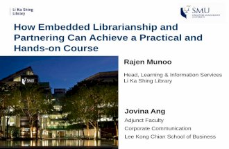 Munoo & Ang- How embedded librarianship encompassing information literacy, research guides and research consultations help to achieve a practical and hands-on course: a case study