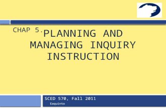 Chapter 5 planning inquiry instruction