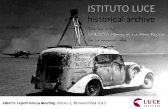 Istituto Luce Cinecittà @Cinema Expert Group - 28 Nov. 2013