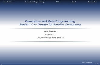 Generative and Meta-Programming - Modern C++ Design for Parallel Computing