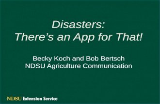 Disasters: There’s an App for That!