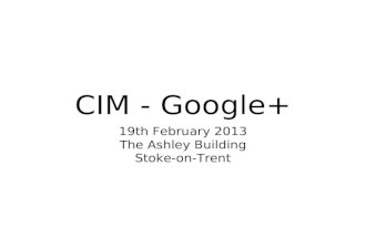 Google Plus Talk for the Chartered Institute of Marketing