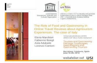 The Role of Food and Gastronomy in Online Travel Reviews about Agritourism Experiences. The case of Italy