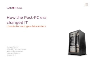 How the Post-PC era changed IT Ubuntu for next gen datacenters