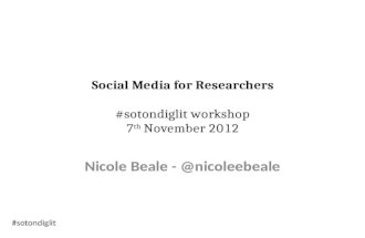 Social media for researchers workshop 071112