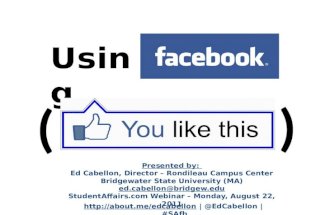Facebook 101 for Student Affairs