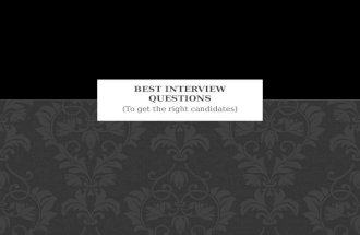 Best interview questions