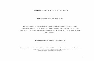 Building a project portfolio in the social enterprise. Analysis and implementation of project selection methods. Case study of SIFE Salford.