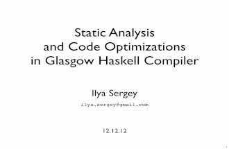 Static Analysis and Code Optimizations in Glasgow Haskell Compiler