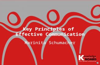 Key Principles of Communication by Madam. Marinita Schumacher