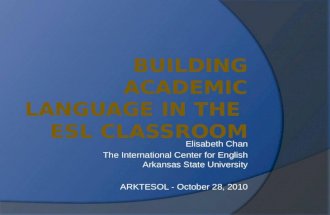 Building Academic Language in the ESL Classroom