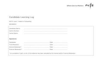 Candidate learning log