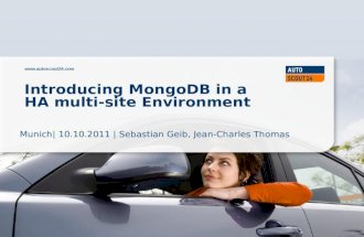 Introducing MongoDB in a multi-site HA environment
