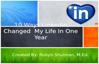 10 Ways Linkedin Changed My Life In One Year