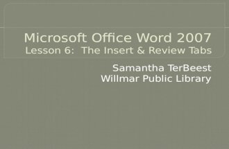 Microsoft Office Word 2007 - Lesson 6