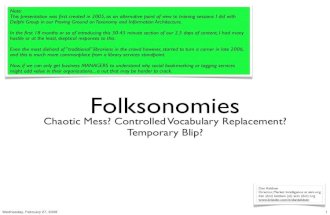Folksonomies And Facets