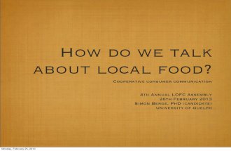 Simon Berge - How to Talk about Local Food