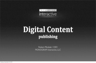 Robert Mindzak - Digital Content publishing