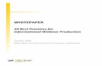 10 Best Practices For Informational Webinar Production