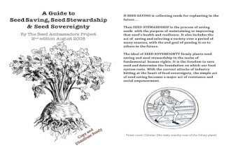 A Guide to Seed Saving, Seed Stewardship and Seed Sovereignty