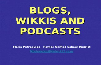 Blogs, Podcasts & Wiki's