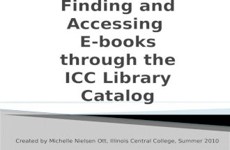 Finding and Accessing E-Books at ICC