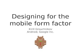 Designing for the mobile form factor
