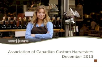 Green Hectares Presents to Association of Canadian Custom Harvesters 2013 AGM