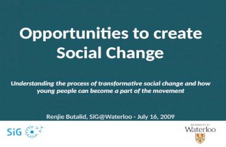 Opportunities To Create Social Change