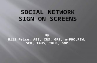 Social network   sign on screens